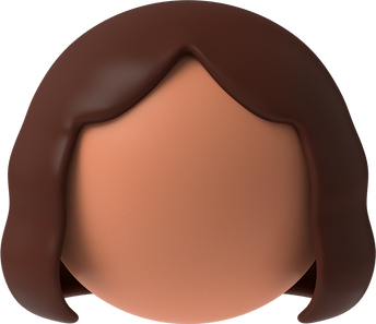 3D Head Fair Skin Long Brown Hair